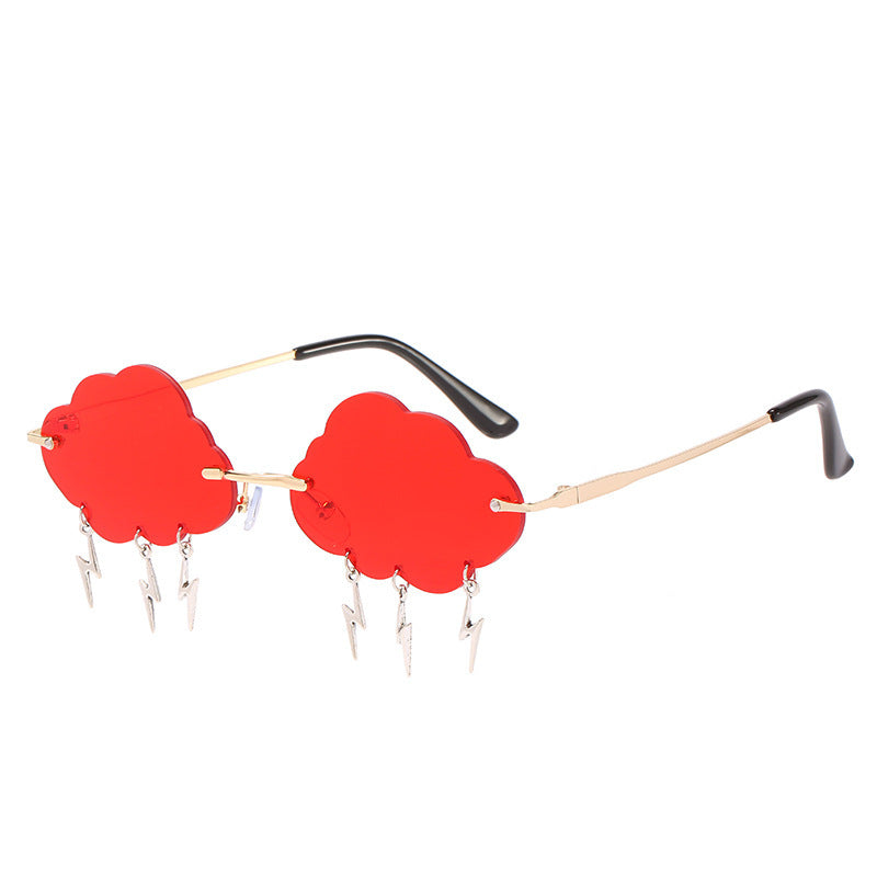 Wholesale PC Frameless Cloud Lightning Irregular Sunglasses